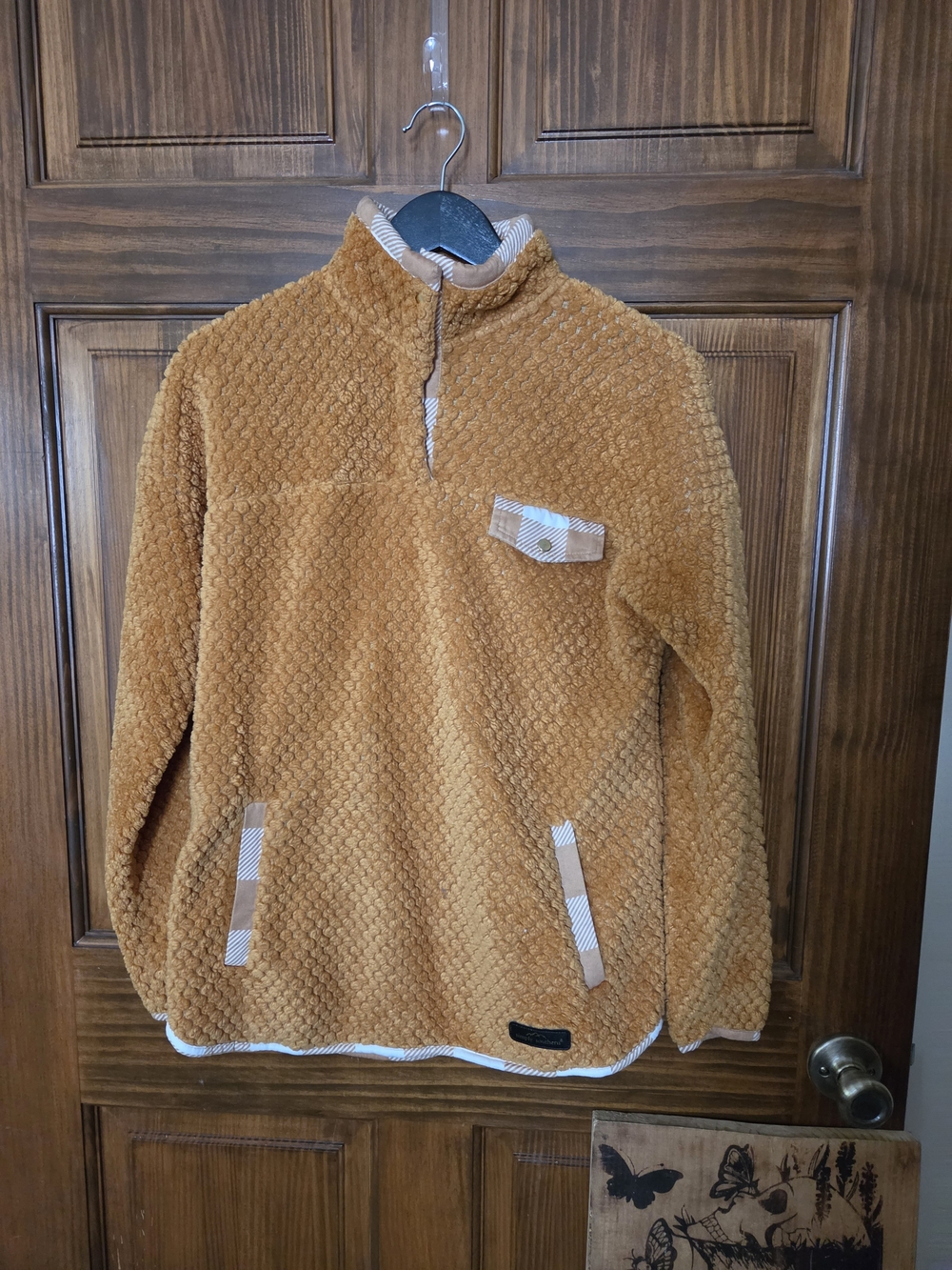 Cozy Textured Sherpa Pullover in Camel